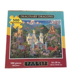 Dowdle Folk Art Imaginary Dragons 500 piece puzzle